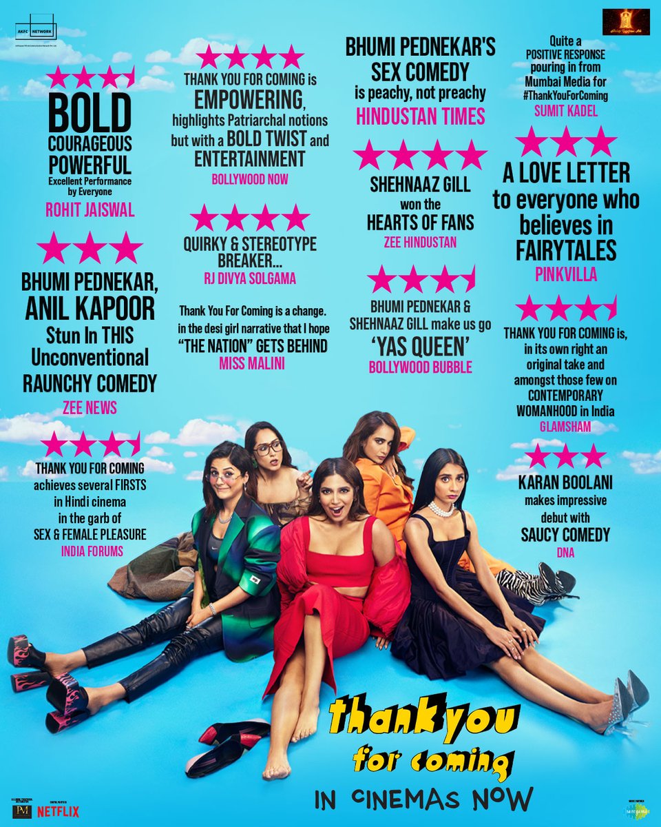 bookmy.show/ThankYouForCom… This fearless fairytale has got everybody talking!💖 In theatres now, get your tickets on @bookmyshow #ThankYouForComing #ComebackOfTheChickFlick #DontForgetToCome @bhumipednekar @ishehnaaz_gill #DollySingh @KushaKapila #ShibaniBedi #PradhumanSinghMall…