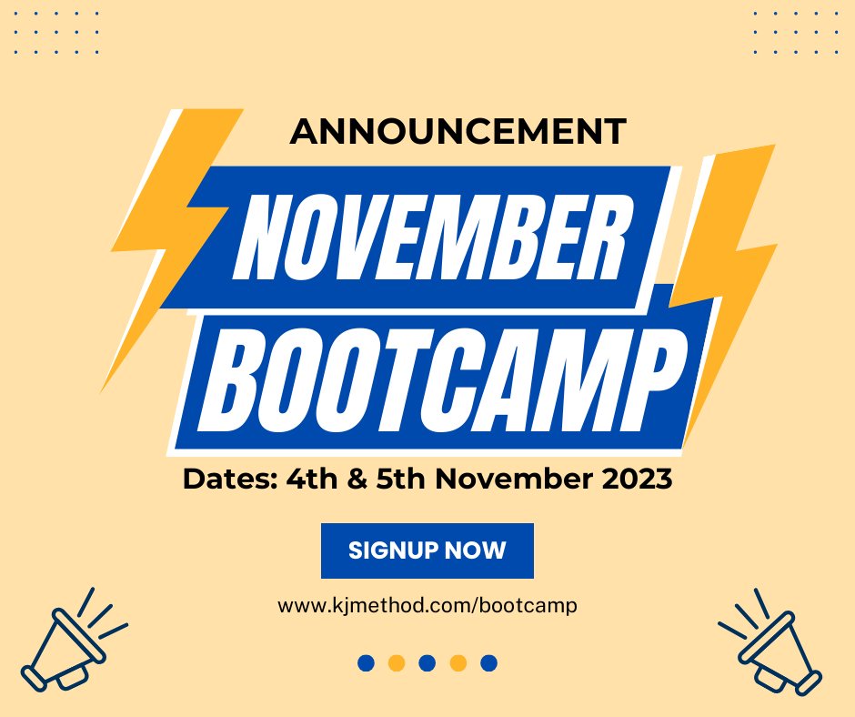 thekjmethod's tweet image. 📣 BIG ANNOUNCEMENT! 
Upcoming Real Estate Exam Prep Bootcamp this November 4th &amp;amp; 5th!

Dive deep, learn from the best, and prepare to ace that exam.

Exclusive Early Bird Offer: 
Pay only $269, this offer is valid only until 10th October!
kjmethod.com/bootcamp

#KJMETHOD