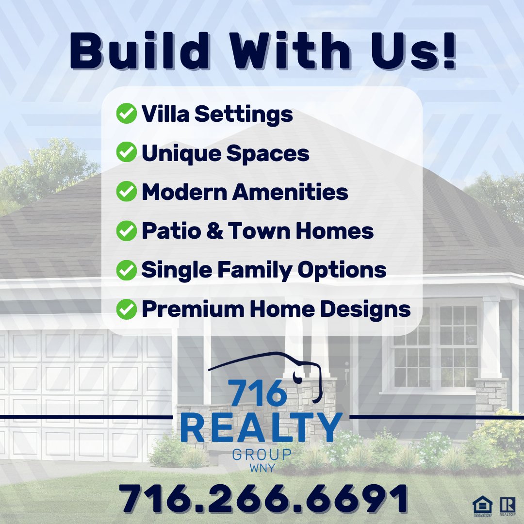 The possibilities are endless. Give us a call to discuss your options!📲

#716RealtyGroupWNY #BuffaloNY #BuildwithUs #BuywithUs #SellwithUs #TrustUs