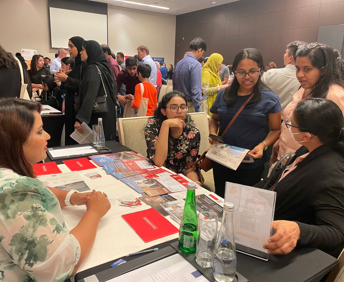 SwitzEducation's tweet photo. Had an incredible time collaborating and participating with Futures Abroad during the UAE Student Recruitment Tour in #Dubai and #Abu Dhabi! 🇦🇪✨👩‍🎓👨‍🍳🌆 Interacting with enthusiastic students and parents who are excited about their career prospects. 🎓📚 https://t.co/W473mNe5qD