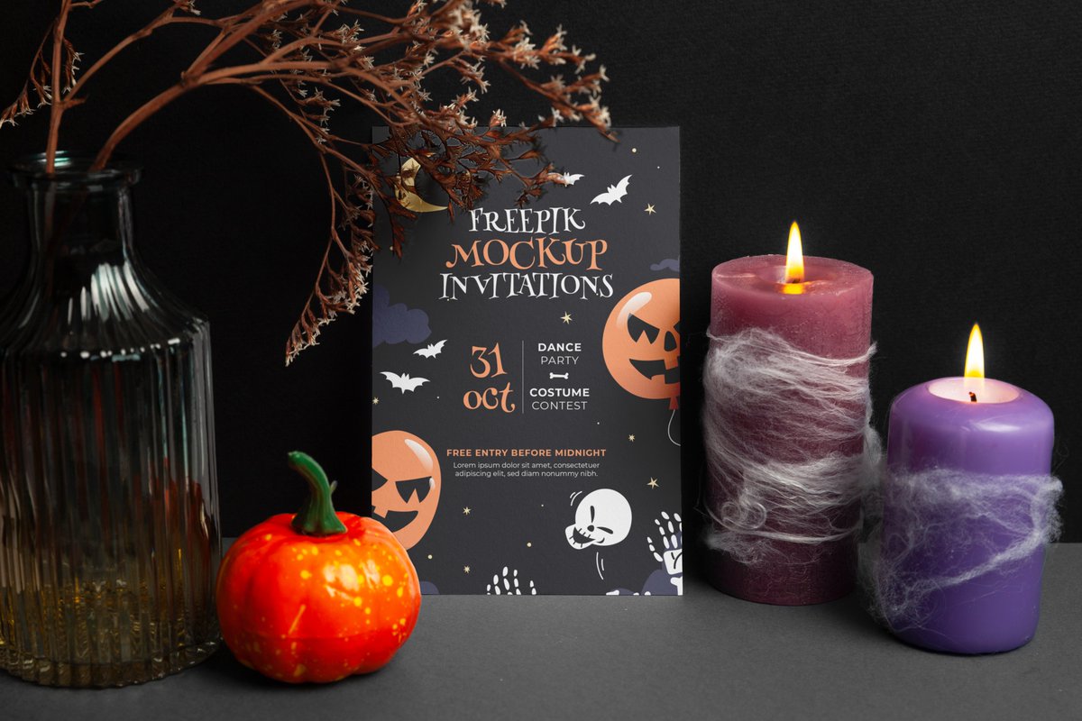 magnific's tweet photo. Time for a spooky #DesignDuel ⚔️

Which one of these Halloween invitation mock-ups would you prefer to use? https://t.co/EComBhLHrS