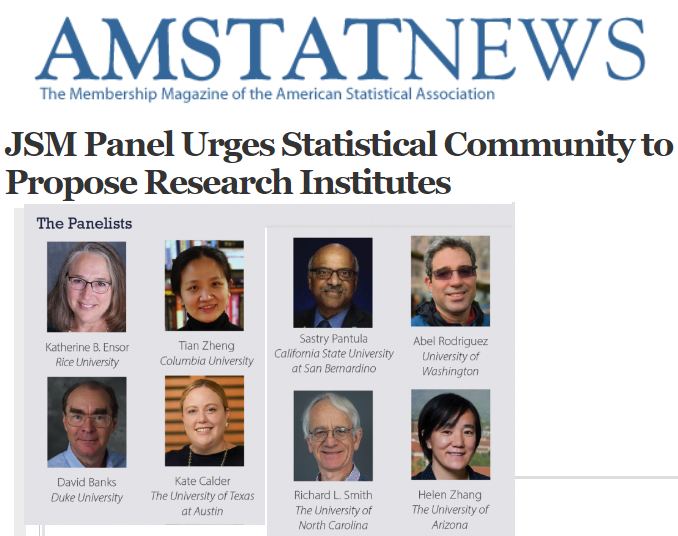 2022 ASA President Kathy Ensor led a JSM session - “It Takes More Than a Village: Capacity Building Efforts for the Statistics Community” - urging the statistical &amp; data science communities to propose mathematical sciences research institutes. 
magazine.amstat.org/blog/2023/10/0…
<a href="/AmstatNews/">ASA</a>