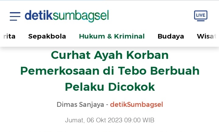 Heraloebss's tweet photo. [BREAKING NEWS]
Usaha Netizen +62 tidak pernah menghianati Hasil
.
.
Tak lama setelah VIRAL, Polisi Langsung SAT SET tangkap pelaku Pemerkosaan

BRAVO DENSUS NETIZEN +62 

INILAH TAMPANG PELAKU PEMERKOSAAN DI TEBO JAMBI https://t.co/x6PDCqG3oT