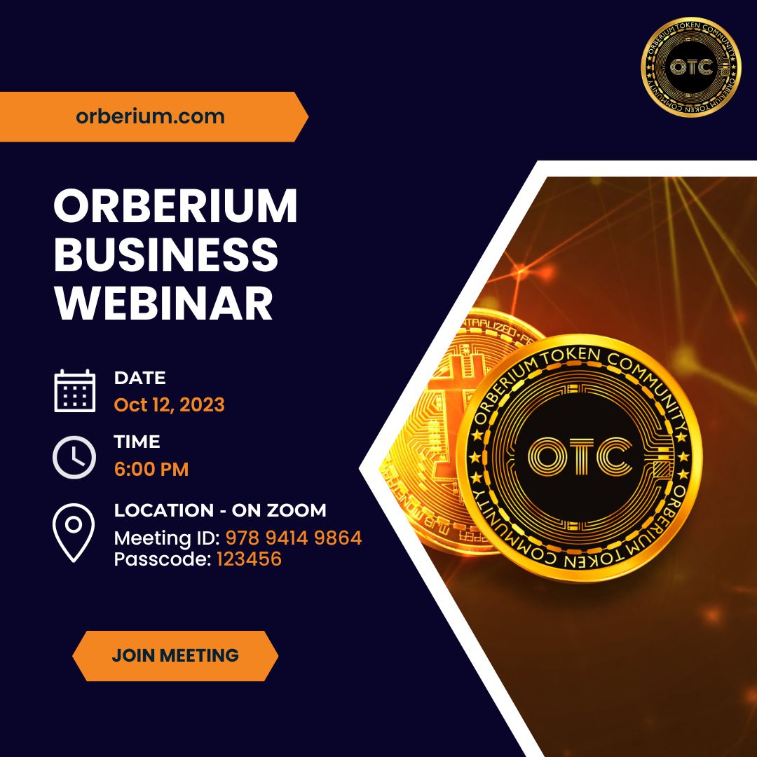 orberiumtoken's tweet photo. Topic: Orberium Token
Time: Oct 12, 2023 06:00 PM Mumbai, Kolkata, New Delhi

Join Zoom Meeting
https://t.co/22L2l5IE5x

Meeting ID: 978 9414 9864
Passcode: 123456
💰💰💰💰💰💰💰💰💰💰💰                                                               
#OrberiumToken #Orberium #OTC #otccoin #crypto #cryptocurrency #cryptonews