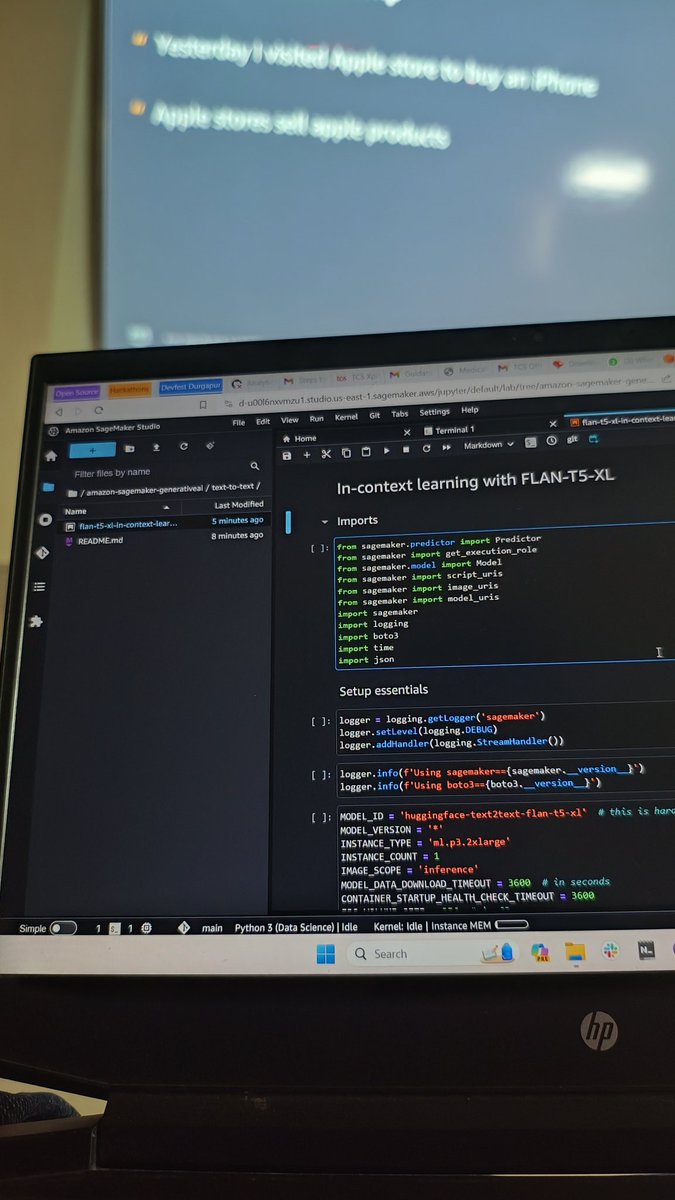 10_sayak's tweet image. 🛠️ Hands-on Workshop! Diptiman is leading an engaging session on &quot;In Context Learning with FLAN-t5-XL.&quot; Getting ready to roll up my sleeves and dive into this practical learning experience! 🙌 #AWSUGKol #GenAI