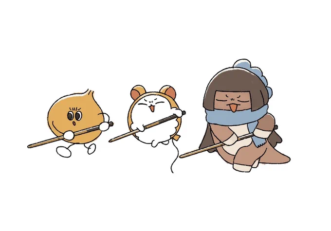 これは友達とビリヤードしたらみんな初心者すぎてちいかわみたいな構えになった時の絵日記 