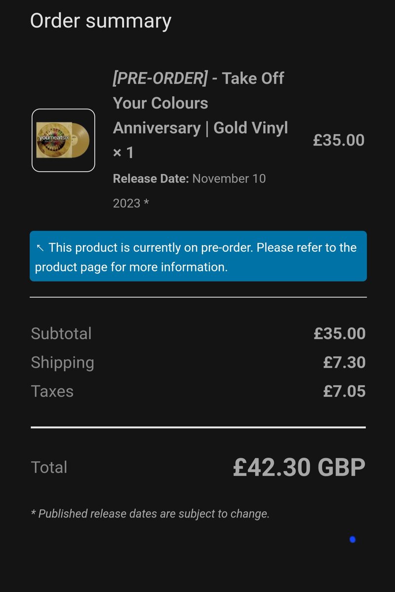 JayRigby93's tweet photo. Another Vinyl to add to the collection!!  @youmeatsix @joshmeatsix @Maxmeatsix @DanMEATSIX @mattmeatsix @chrisymas #YouMeAtSix #TakeOffYourColours https://t.co/bcLMrA5293
