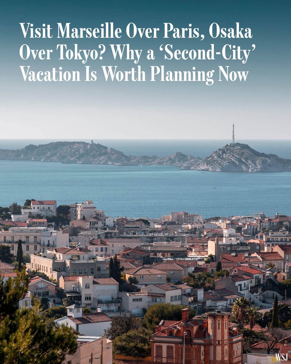 Visit Marseille over Paris, Osaka over Tokyo? While it might lack the “bucket-list” sights of a country’s hub, a second city can combat the feeling that you’re just one in a tourist crowd on.wsj.com/3F405fU