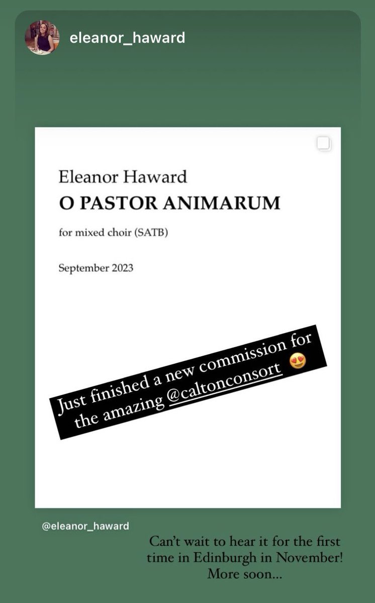Watch out for more about this…. <a href="/EleanorHaward/">Eleanor Haward</a> #NewMusic #21stcenturymusic #choralmusic #livemusicedinburgh #womencomposers facebook.com/events/s/calto…
