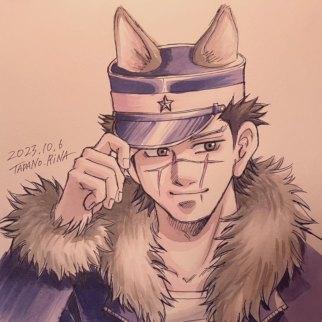 杉元佐一 「5億年ぶりにお絵描きしましたわ。今回のロー100コラボの杉めっちゃ癖です。他のキ」|ただのりなのイラスト