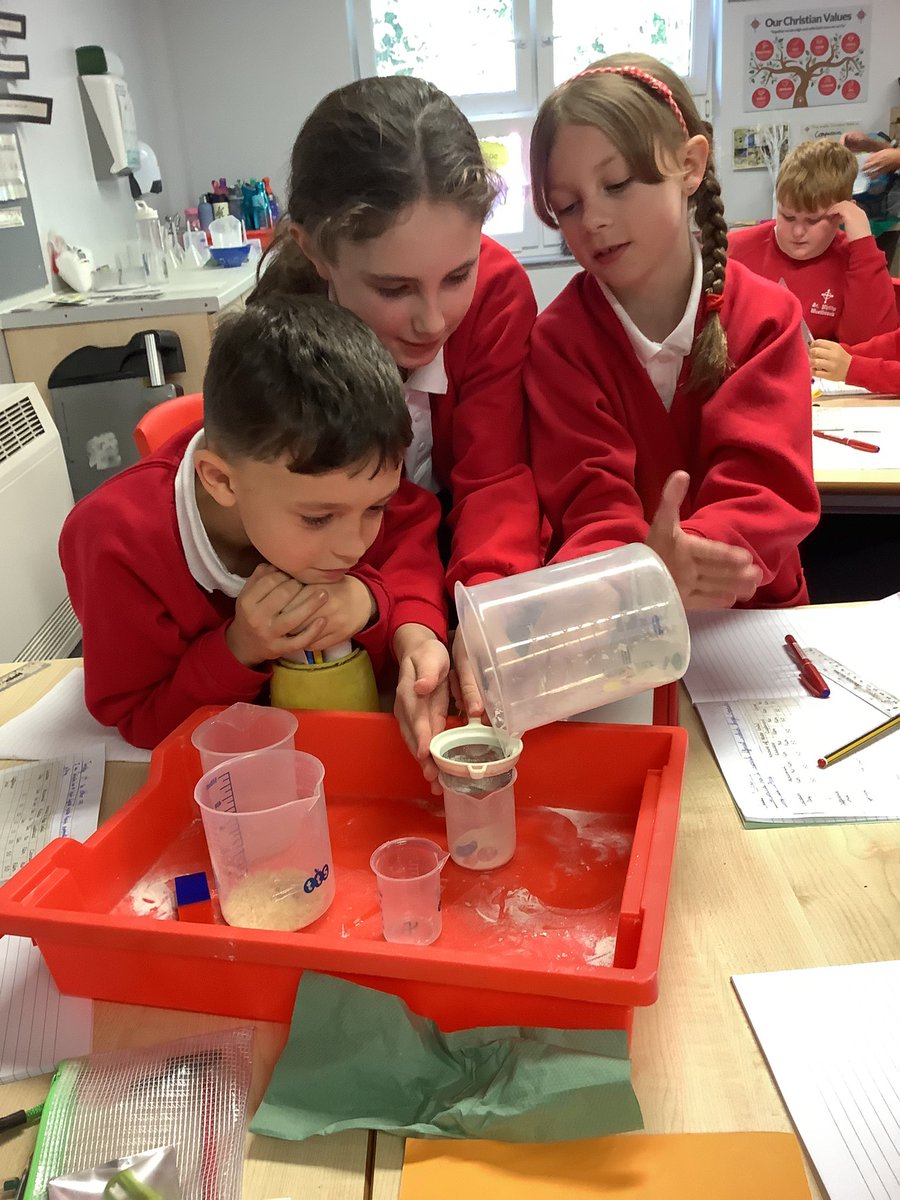 StPhilipsY5B's tweet photo. This week Year 5 completed a Science experiment to separate mixtures. We had lots of fun! @StPhilipCEAP #TeamStPhilips https://t.co/R6JQSA05XU