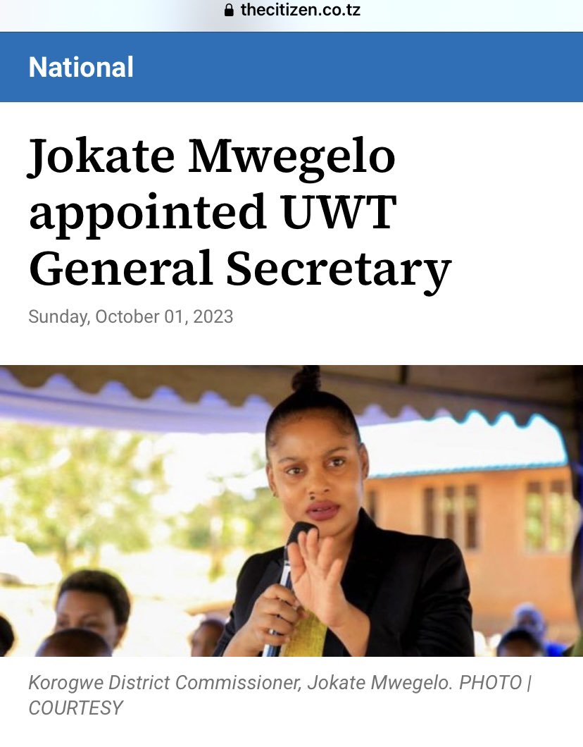 Congratulations to #NalaCouncil member @jokateM on your appointment as General-Secretary of UWT (Women’s Union, Tanzania) We are so proud of you! Source: thecitizen.co.tz #iamnala #tanzania #feministleadership #WomenInPolitics