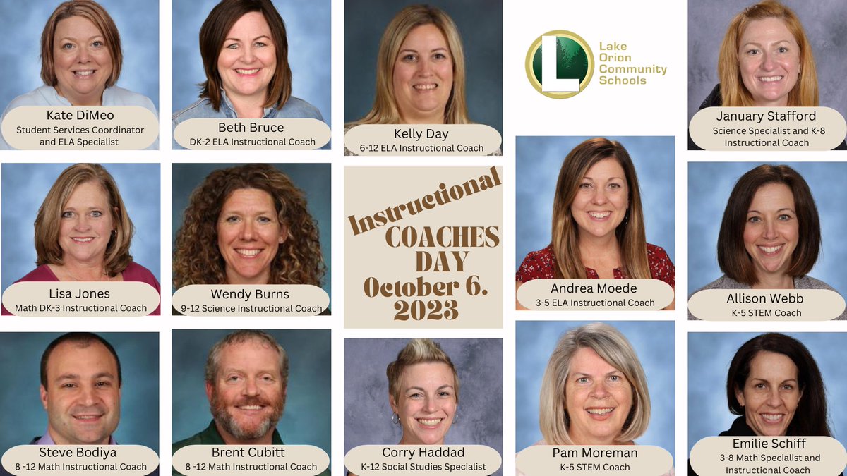 As we recognize #NationalCoachesDay, we want to celebrate those who coach our teachers. The extensive LOCS instructional coaches group makes a significant impact each day in many different subjects. #AlwaysLakeOrion