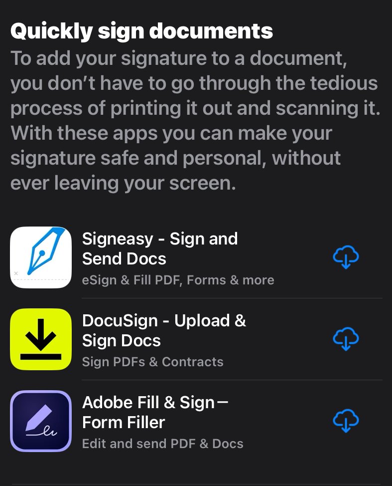 GetSigneasy's tweet image. Signeasy was featured on the App Store as one of the must-have apps to quickly and efficiently sign critical documents. If you haven’t already, try Signeasy: the easiest way to send, sign, and manage contracts. ❤️🌟

Visit: signeasy.com 

#esign #esignatures #contract