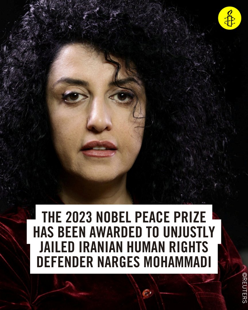 2023 Nobel Peace Prize winner Narges Mohammadi must be released immediately and unconditionally.