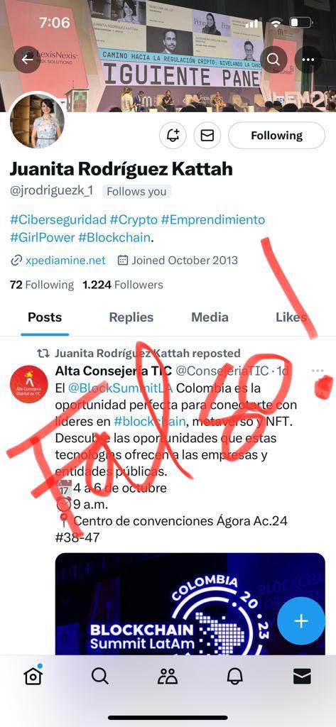 ¡Me están suplantando! La cuenta <a href="/jrodriguezk_1/">Juanita Rodríguez Kattah</a> es un perfil FALSO, si los siguen, contactan, o si sencillamente quieren ayudar a que X elimine la cuenta, por favor denuncien, aquí las instrucciones para hacerlo help.twitter.com/es/rules-and-p…