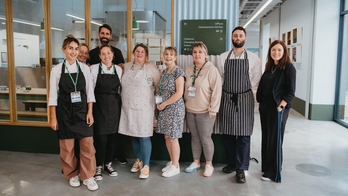 Our new training programme kicked off this week in the Southwest, thanks to @charliebighams. The training team gathered at Charlie Bigham's Food Production Campus in Somerset to lead a skills masterclass. This will be followed by 8 virtual, half-hour sessions spread over a term.