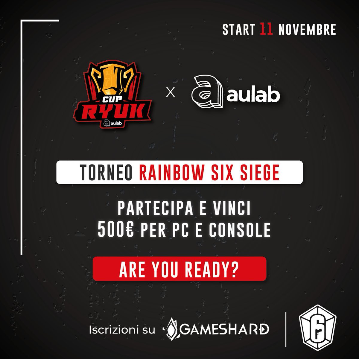 SIAMO LIETI DI PRESENTARVI LA NUOVISSIMA⬇️

⚔️aulab RyukCup 2023⚔️

✅️ 2 competizioni fra PC e Console
✅️ 4 qualifier + 1 last chance qualifier
✅️ 2 Eventi finali con 8 team
✅️ PREMIO DI 500€ PER I VINCITORI DELL' EVENTO FINALE!