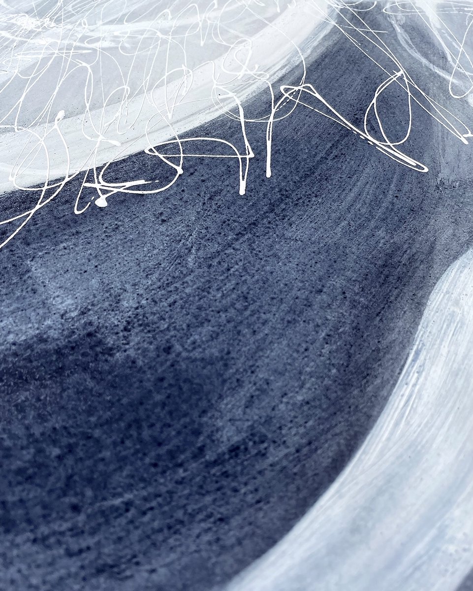 Detail. The blue is a woad powder pigment. I love the colour. Acrylic asemic writing. 

#textandtexture #woventext #abstractcalligraphy #abstractart #asemicwriting