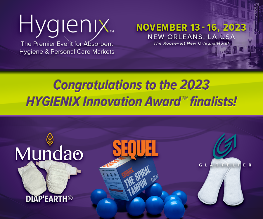 NonwovensMag's tweet image. .@Glatfelter, Mundao and @trysequel are up for this year's Hygienix Innovation Award. The award winner will be announced on Nov. 16 during the Hygienix conference in New Orleans. hubs.li/Q024DxZ00

#nonwovens #hygienix #awards #innovation