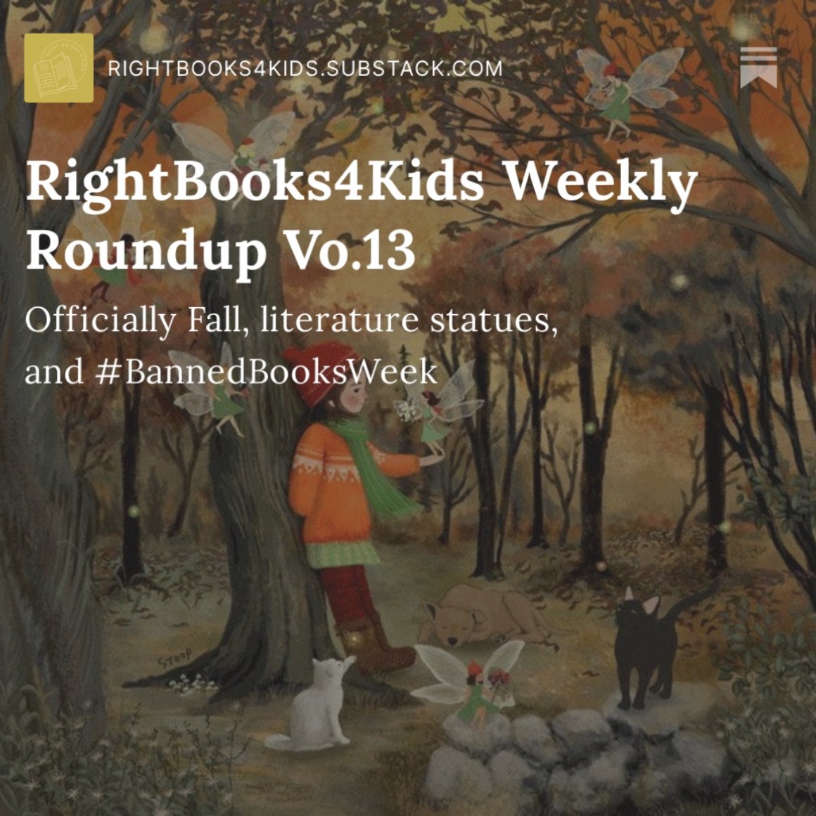 The Weekly Book/Education roundup including: “Banned Books” chat, a great poem to memorize in October, the best book deal of the week, and more.

rightbooks4kids.substack.com/p/rightbooks4k…