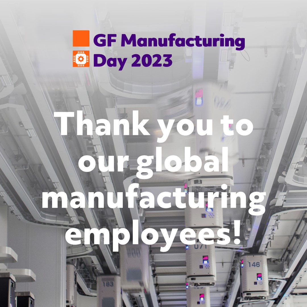 GlobalFoundries's tweet photo. Happy #GFManufacturing Day to our global manufacturing teams! Today and everyday, we appreciate #ONEGF for their hard work & dedication. Stay tuned for profiles of our manufacturing team members! https://t.co/R1HETP2Dcg