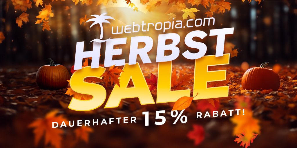 webtropia's tweet photo. 🍂🍁 Herbstzauber auf https://t.co/uPlKO2JKhF ! 🍁🍂

Die Blätter fallen, und unsere Preise auch! 🌟 Sichere dir jetzt 15% Rabatt auf ALLES bei https://t.co/uPlKO2JKhF  ! 💻🚀

#HerbstRabatt #Webtropia #HerbstAngebote #Server https://t.co/MgxZ7jiDmx