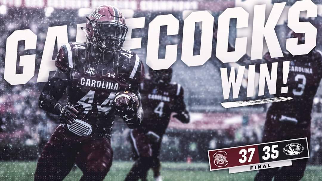 On this day in 2018 <a href="/Scarr_12/">Michael Scarnecchia</a> led South Carolina to a wild 37-35 win over Mizzou in a downpour. He went 20/35 for 249 yds and 3 TDs on the day throwing to <a href="/19problemz/">Deebo</a> (4 rec 88 yds 1 TD) &amp; <a href="/B__ED89/">Bryan Edwards</a> (7 rec 73 yds 2 TDs)
