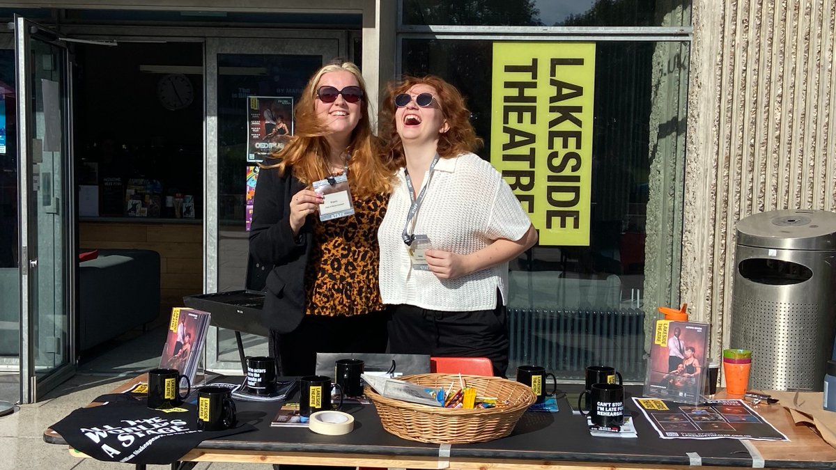 Hey <a href="/Uni_of_Essex/">University of Essex</a> <a href="/EssexSU/">Essex SU</a> Freshers, come and say hi to Bryony and Emma at our Freshers stall! Take part in our giveaway and see if you can win free show tickets or tote bags! We're outside the theatre (by the @uniessexlibrary) until 4pm!  #lovethelakeside #essexfreshers
