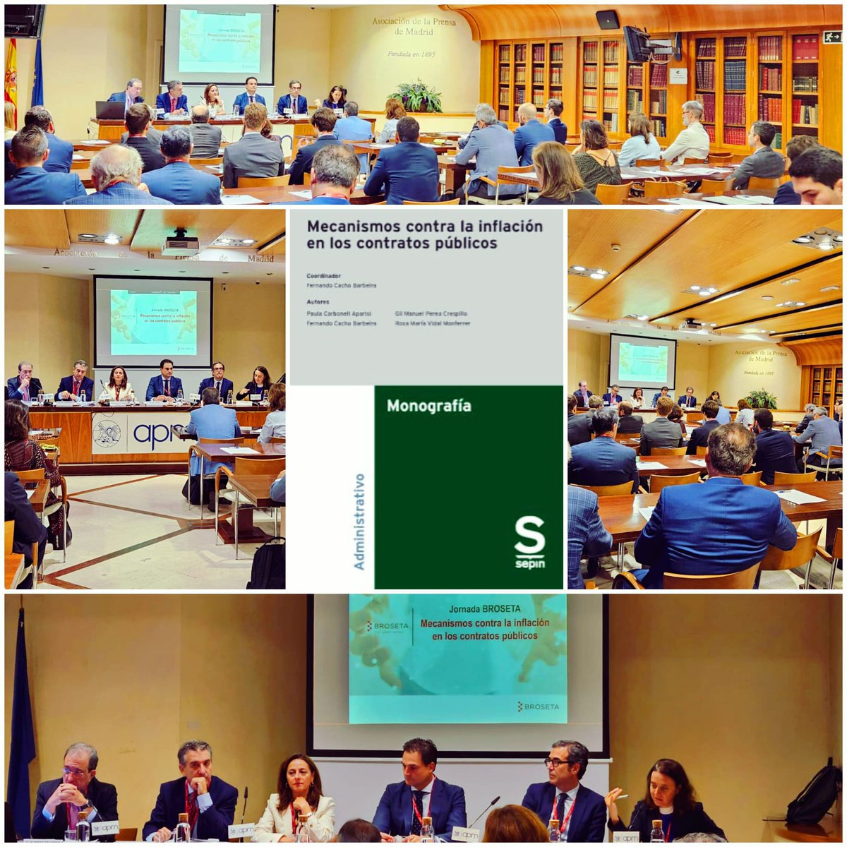 Magnífica presentación por <a href="/broseta_es/">BROSETA</a> de la obra "Mecanismos contra la inflación en los contratos públicos" sepin.es/tienda-online/… coordinada por Fernando Cacho y editada por <a href="/SepinEditorial/">Editorial Sepín</a>
