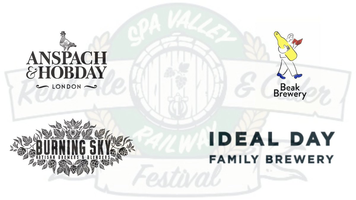 Four brilliant breweries to announce, appearing at our craft keg bar courtesy of <a href="/FugglesBeerCafe/">Fuggles Beer Cafe</a>. <a href="/AnspachHobday/">Anspach & Hobday Brewery</a> , <a href="/TheBeakBrewery/">Beak</a> , <a href="/burningskybeer/">burningskybeer</a> and <a href="/idealdaybrewery/">Ideal Day Family Brewery</a>'s fantastic beers will be available. 19th - 22nd Oct <a href="/SpaVRofficial/">SpaValleyRailway</a>! Details here: spavalleyrailway.co.uk/product.php/55…