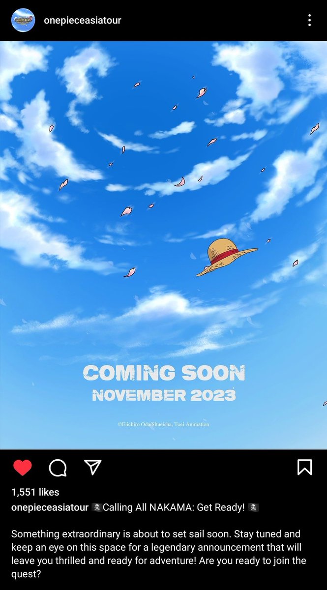 WikiaOnePiece's tweet image. ONE PIECE ASIA TOUR dikabarkan akan diselenggarakan di Indonesia pada November 2023 mendatang!

Sebelumnya, event pertamanya sukses digelar di Malaysia pada 23 Maret - 8 Mei 2023 kemarin.

Gimana nih, are you ready?