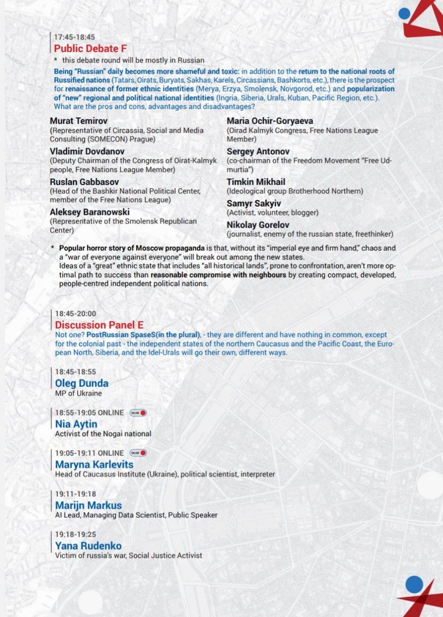 London and Paris are already waiting for us! 🤗 

Final agenda with timing of 8th Free Nations #PostRussia Forum: The Global Benefits of PostRussia 12-14.10.23 in #London & #Paris

#DecolonizationRF 
#NogaiRepublic #FreeNogaistan