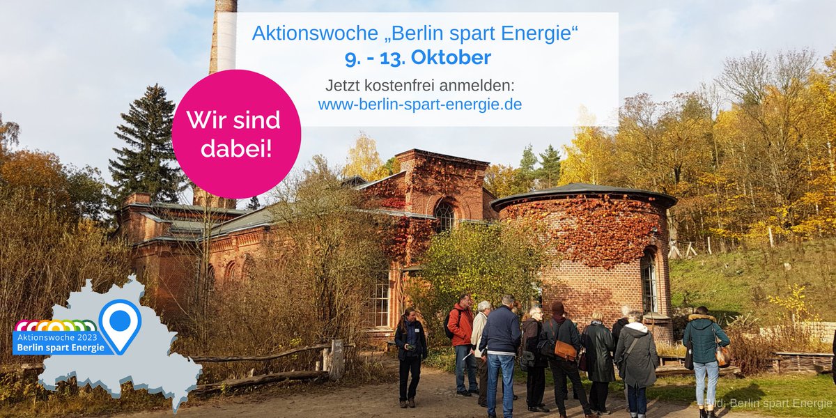 Wir <a href="/InnungShk/">Innung SHK Berlin</a> sind dabei! Die Aktionswoche „Berlin spart Energie“ #BerlinSpartEnergie (9. bis 13. Oktober) präsentiert, was in Sachen #Energiewende und #Klimaschutz in Berlin gemacht wird. Alle sind willkommen! Kostenfreie Anmeldung hier: berlin-spart-energie.de
