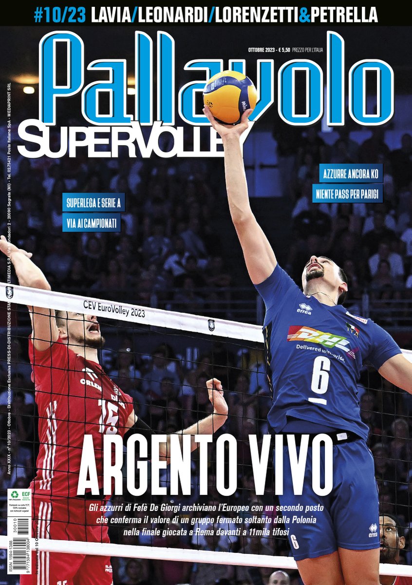 🗞️  🇮🇹  <a href="/supervolley/">PallavoloSupervolley</a> torna con il numero di #ottobre e dedica la copertina all’argento europeo che la nazionale maschile si è messo al collo a #Roma, davanti l Presidente della Repubblica Sergio Mattarella. Questo e molto altro❗️

🗒️  I DETTAGLI  ▶️  rb.gy/937rz