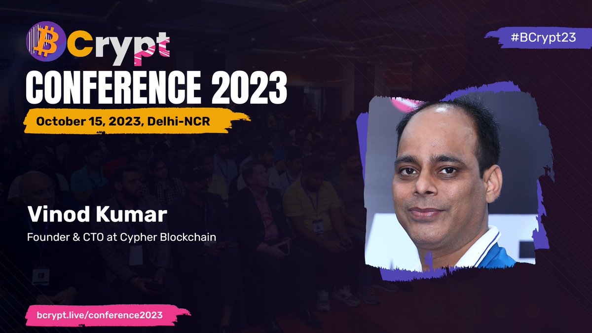 BcryptGlobal's tweet photo. We're honored to have @answervinod, Founder & CTO at @cypher_deploy, as a speaker for BCrypt Conference 2023. Get ready to be inspired by his valuable insights and experience!
For more details visit: https://t.co/Lh8VAmTqdQ
#BCrypt23 #BCrypt2023 #Web3 #web3community https://t.co/ZcPuW3H0YD