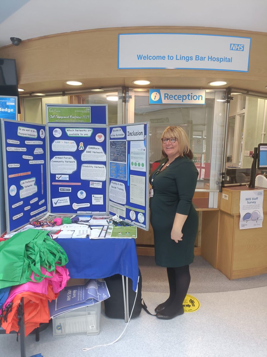 Please head over to the reception at lings bar hospital for our @NottsHealthcare staff engagement roadshow. Our amazing colleagues will also be able to answer any questions you may have in relation to your NHS staff survey. @jen_guiver @EmilyGartshore @lornalord