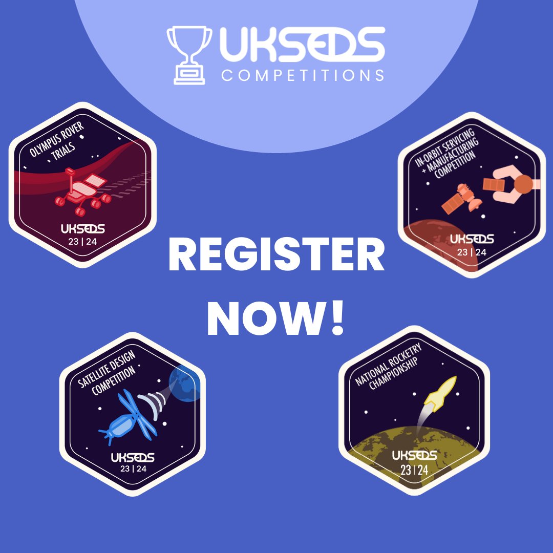 🛠️🚗🚀🛰️ Registration for 4 of our competitions is now open! 🛰️🚀🚗🛠️ Sign up to develop your technical skills, meet industry professionals and network with like minded students. Open to all university students and recent graduates! More details here: linktr.ee/UKSEDS 🔥