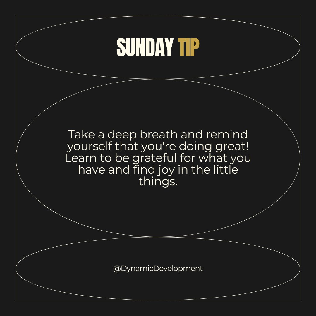 dynamicdev88's tweet image. Welcome to our &apos;Sunday Tips&apos; series, where we unlock the secrets to maximizing your Sundays for productivity, self-care, and growth.

Follow us for more: bit.ly/m/LearnMoreAbo…

#SundayTips #MaximizeYourSundays #ProductivityMatters #SelfCareSunday #DynamicDevelopment