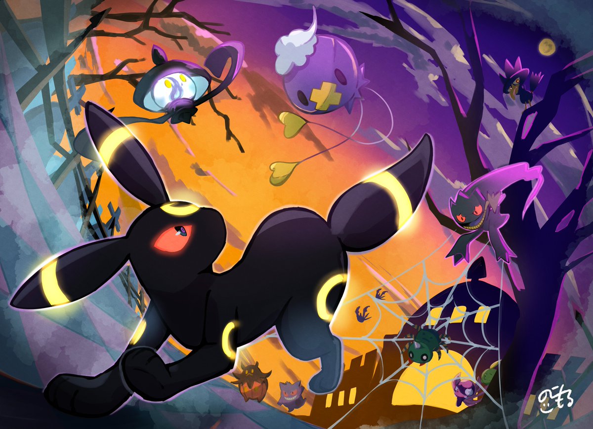 nocomoru's tweet photo. 10月なのでハロウィンっぽいの描きました🎃

#ポケモンイラスト #ポケモンファンアート #pokemonfanart https://t.co/sVDwBR4m8w