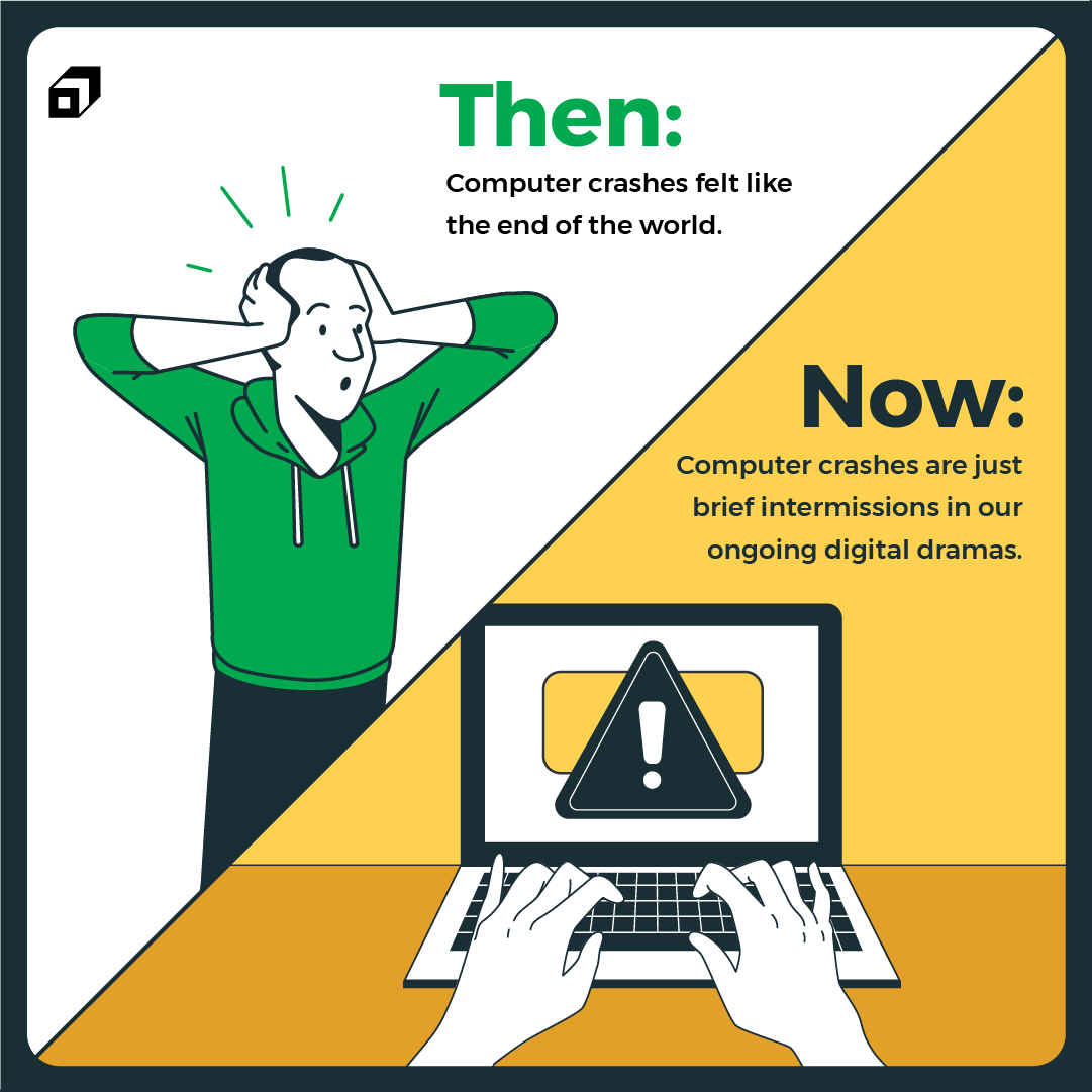 SCALER_USA's tweet photo. Embracing the evolution of tech: Where crashes become coffee breaks!

#scaler #scaleracademy #scalerusa #computercrash https://t.co/w3s486R7Xr