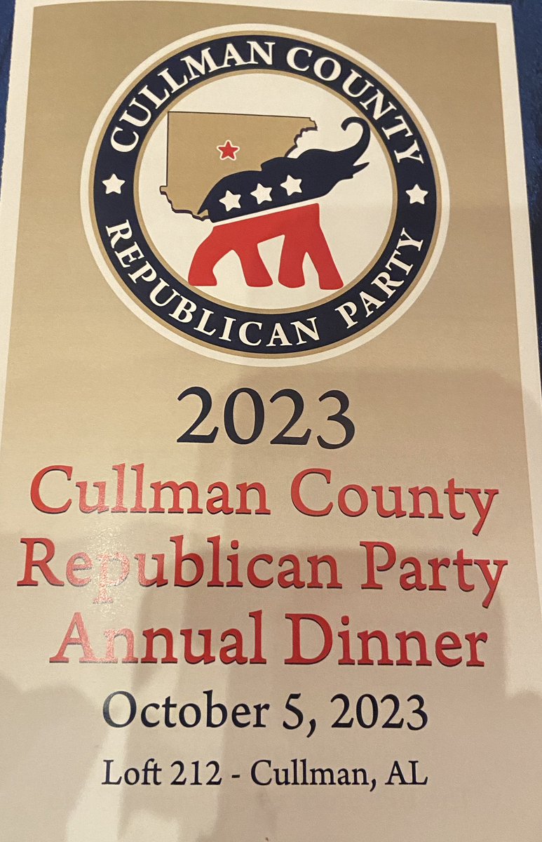 JudgeMinor's tweet photo. Great evening last night with friends &amp; colleagues, including Judges @GregNicholas525 &amp; @TurnerRusty, at the Cullman County Rep. Party Annual Dinner. And congratulations to Judge Williams who was named their Elected Official of the Year. #Minor2024 #ConservativeServiceIntegrity https://t.co/Ekg7cIWT25