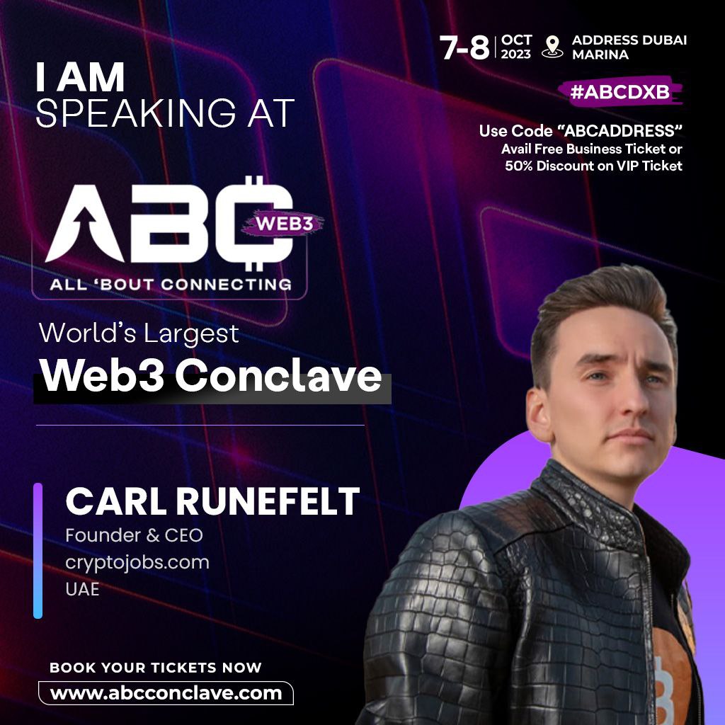 Meet me this weekend, 7-8th Oct, at ABC Conclave 2023 at Address Marina! I will join a panel about Gaming 3.0 and meet you at my booth for The Moon Show! 🎥 We prepared exclusive merch for my community only🤘 Secure your tickets here: lnkd.in/dzrrKg32