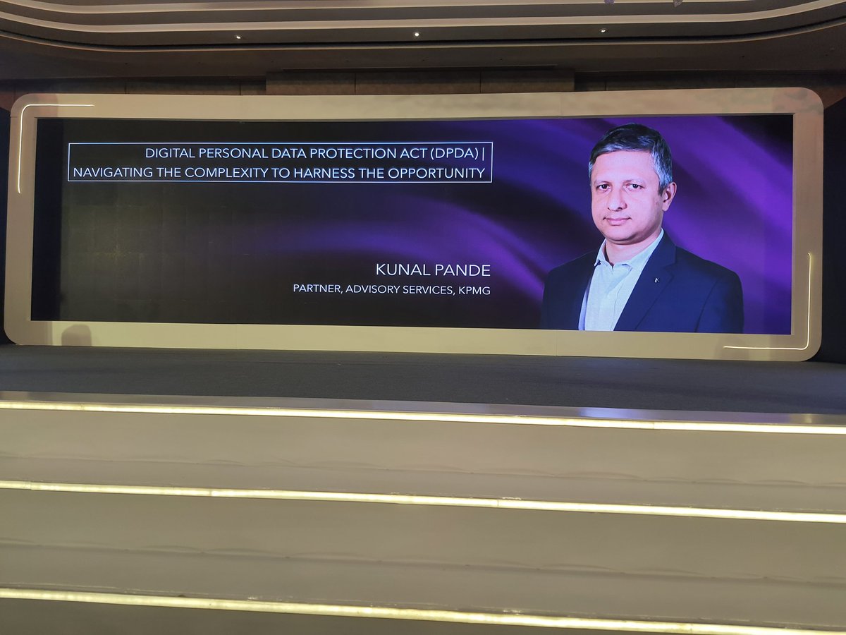 #ciocrown2023
DPDA Digital Personal Protection Act 2023 is on the way. KPMG expert brief about the same.