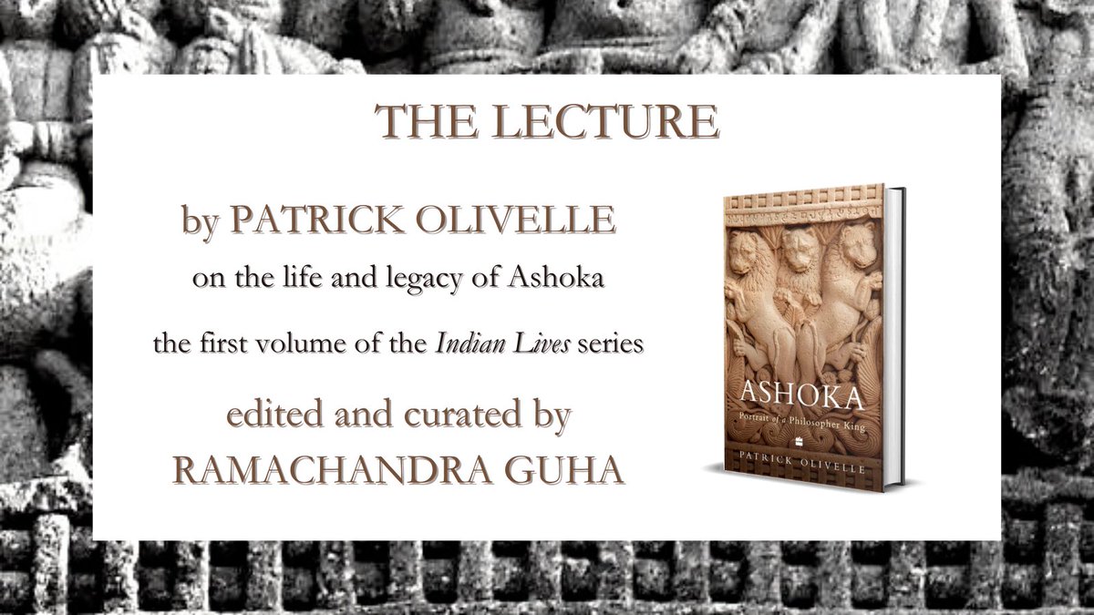HarperCollinsIN's tweet photo. We’re at #TheLecture, with #PatrickOlivelle, @Ram_Guha and @Udayanmitra65.

The third edition of our ongoing series of talks, #TheLecture, celebrates the legacy of the great Mauryan emperor, #Ashoka, whose vivid life is documented in Olivelle’s brilliant new biography of the legendary figure. 

We’re also delighted to announce an insightful new series, #IndianLives—a series of biographies which will focus on the life and legacy of several iconic personalities in India’s history. 

Stay tuned for more updates from the event below!