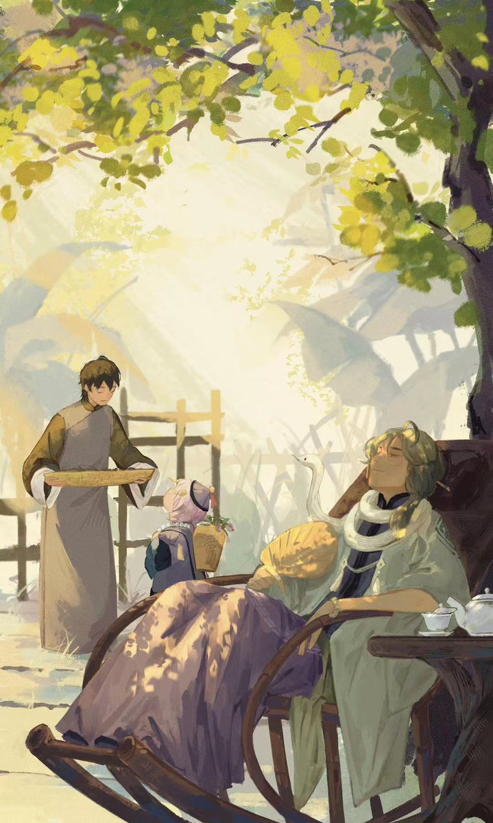 A warm afternoon in Bubu pharmacy
#Baizhu #Qiqi #GenshinImpact #Genshinfanart