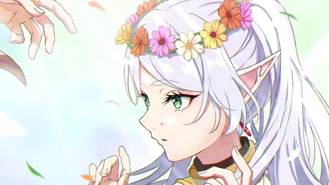 「flower wreath twintails」 illustration images(Latest)
