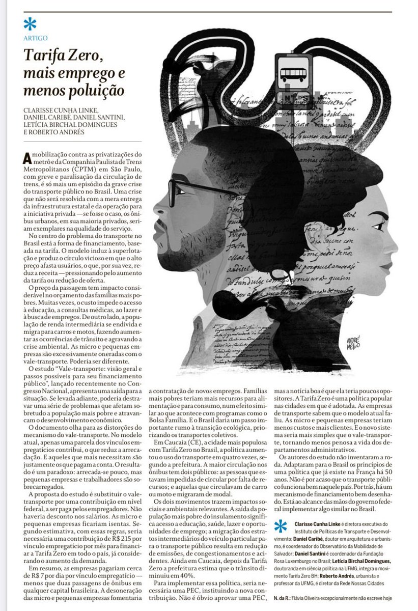 Tarifa Zero aumentaria empregos e contribuiria para a transição ecológica. 

Artigo que publicamos hoje no <a href="/JornalOGlobo/">Jornal O Globo</a>. Com <a href="/ITDPBRASIL/">ITDP Brasil</a> <a href="/_danielsantini/">Daniel Santini</a> <a href="/dancaribe/">Daniel Caribé</a> e <a href="/Leticia_BDom/">Letícia</a>