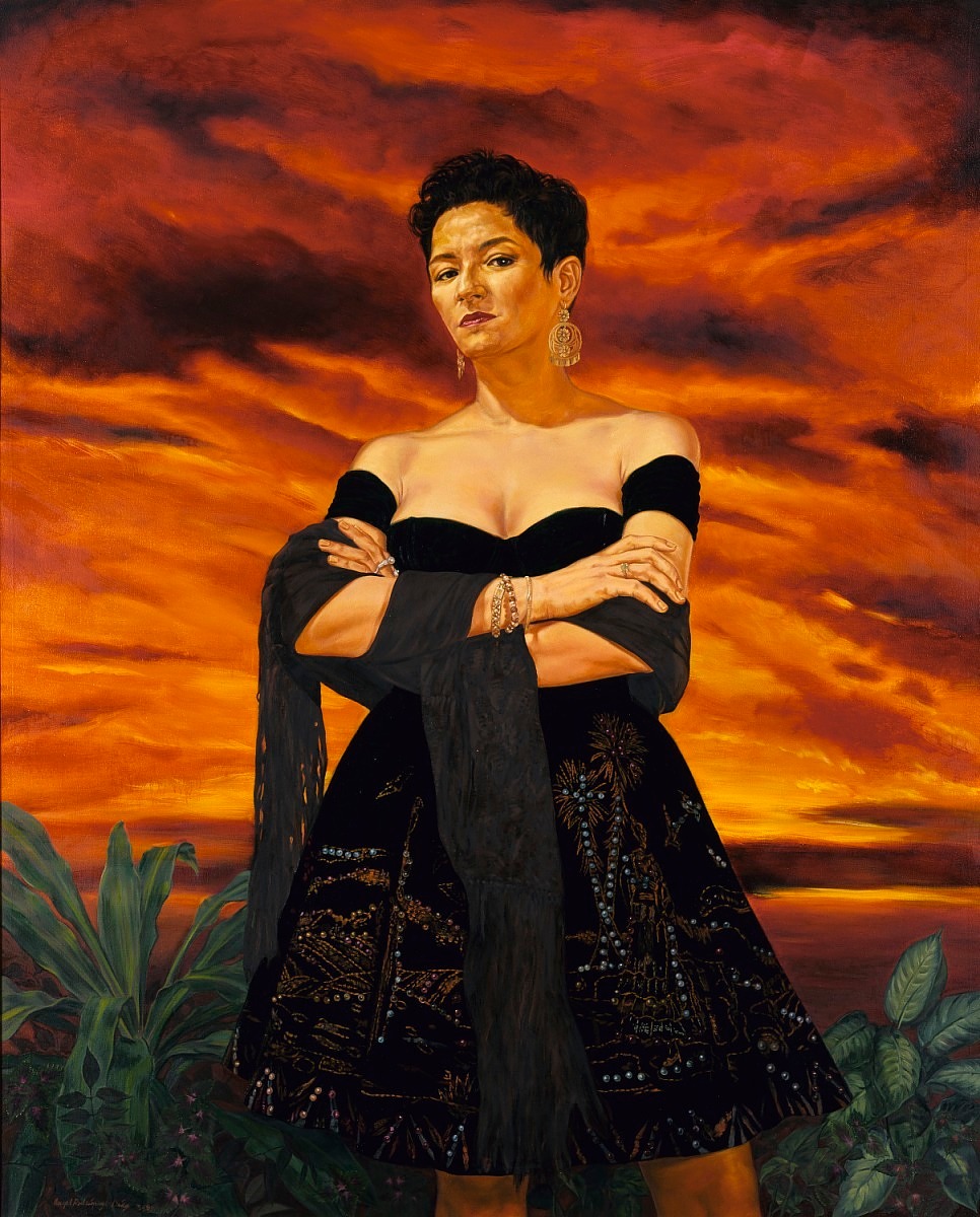 Main character energy. Artist Angel Rodríguez-Díaz spent the last several decades painting portraits of cultural icons of San Antonio and the Southwestern US. Latina novelist and poet Sandra Cisneros is featured in his 'Protagonist of an Endless Story' in our @americanart.