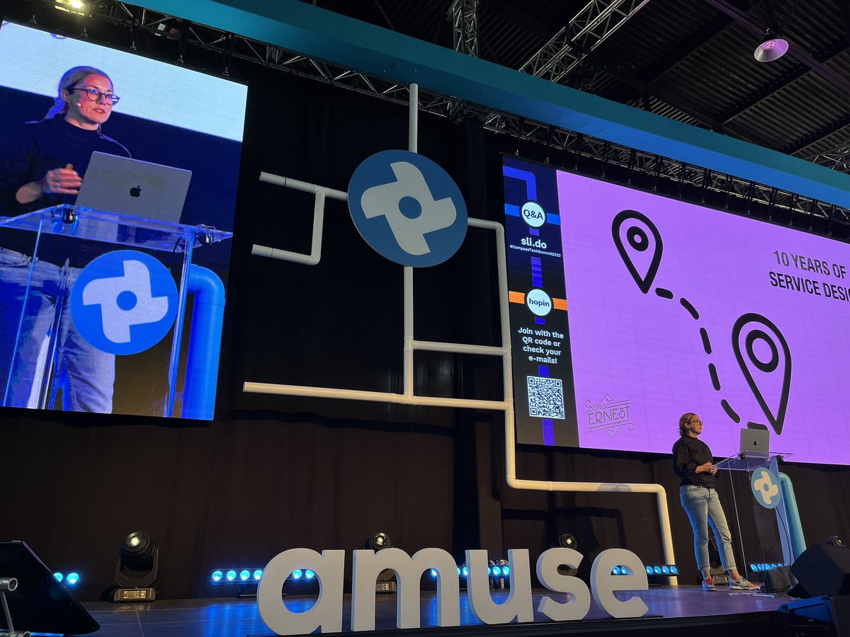 Anya Ernest - Service Designer at Being Ernest is now on the #AsumeStage. 🤩 Anya's work focuses on creating meaningful user experiences and digital capabilities and services that are designed with technology, business, and design in mind.🚀 #CompassTechSummit #AmuseConf